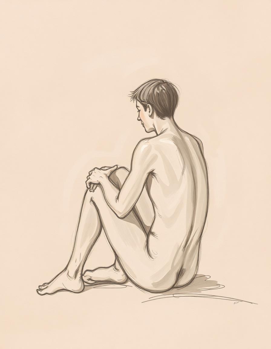 Étude au pastel — Figure au repos